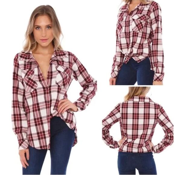 Sanctuary Boyfriend For Life Plaid Shirt NWT - Picture 9 of 9
